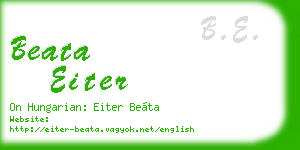 beata eiter business card